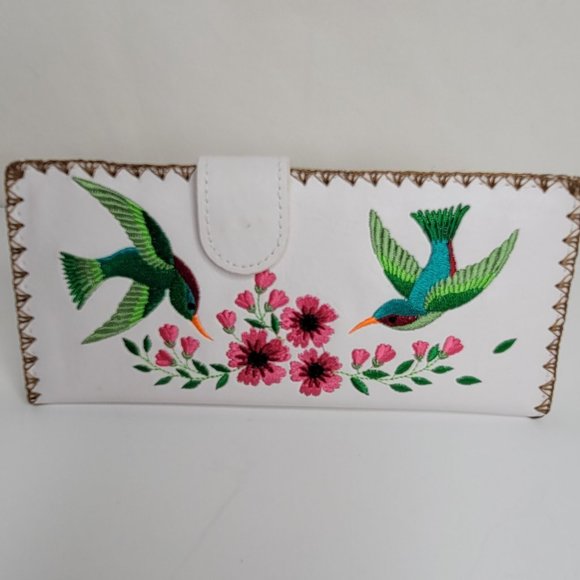 (Sold)LAVISHY HUMMINGBIRD EMBROIDER  WALLET - Picture 2 of 8